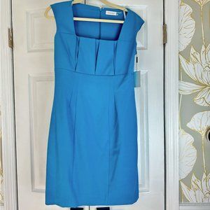 NWT Calvin Klein Lagoon Blue Sheath Dress size 8